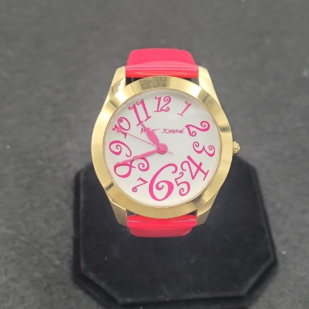 Betsey Johnson Pink and Gold Watch